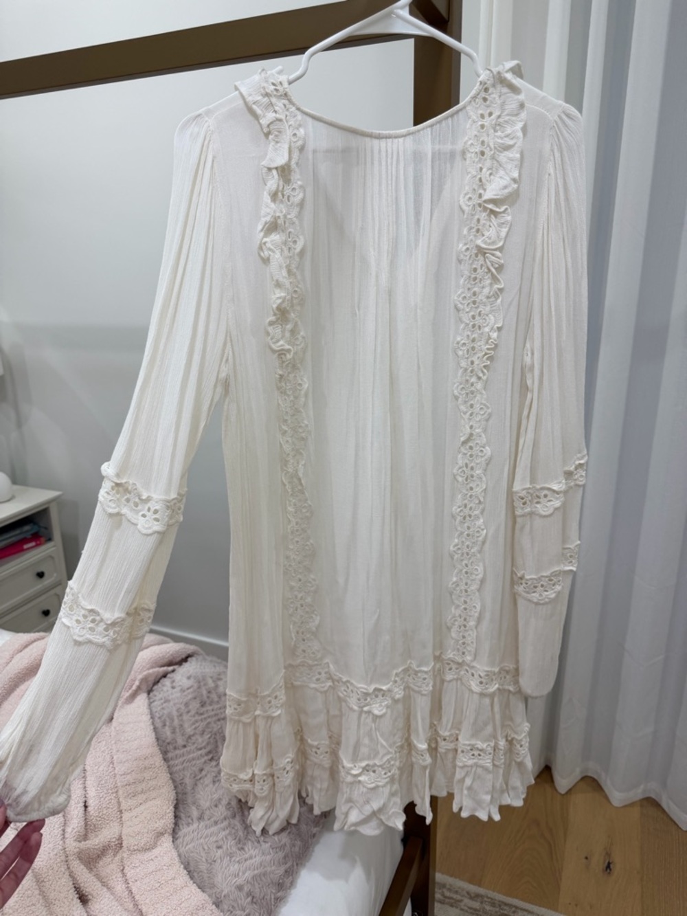 Free People Snow Angel Mini Dress in Ivory - Picture 3 of 6